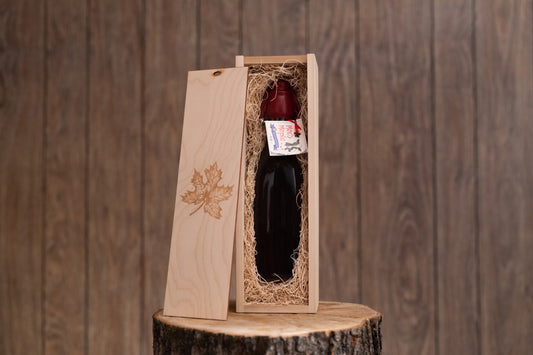 Bourbon Maple Syrup Flute with Wooden Box