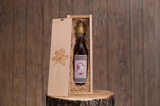 NH Maple Syrup Flute in a Wooden Box
