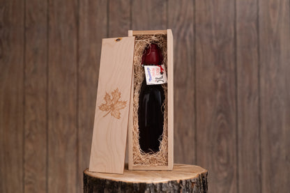 Bourbon Maple Syrup Flute with Wooden Box