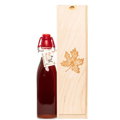 Bourbon Maple Syrup Flute with Wooden Box