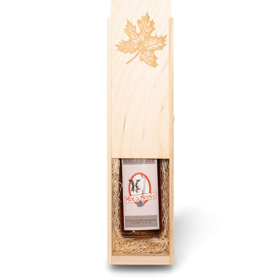NH Maple Syrup Flute in a Wooden Box