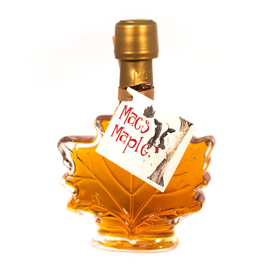 Glass Maple Leaf Maple Syrup