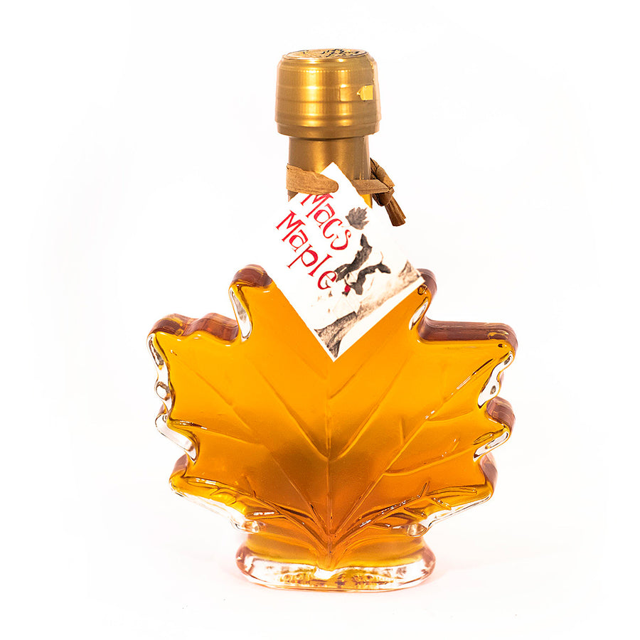 Glass Maple Leaf Maple Syrup